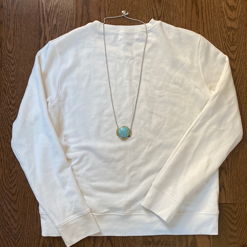 Lucky Brand Silver Necklace with Turquoise stone.